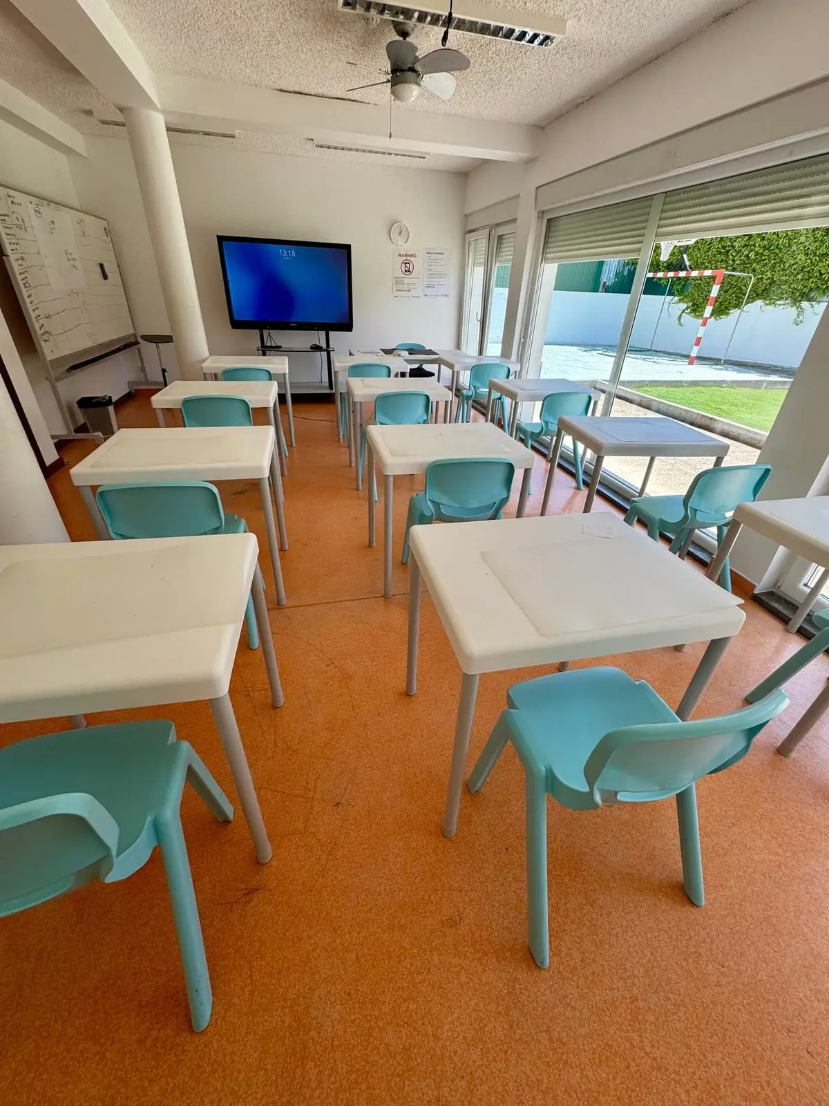 An empty classroom at Sapienti International School